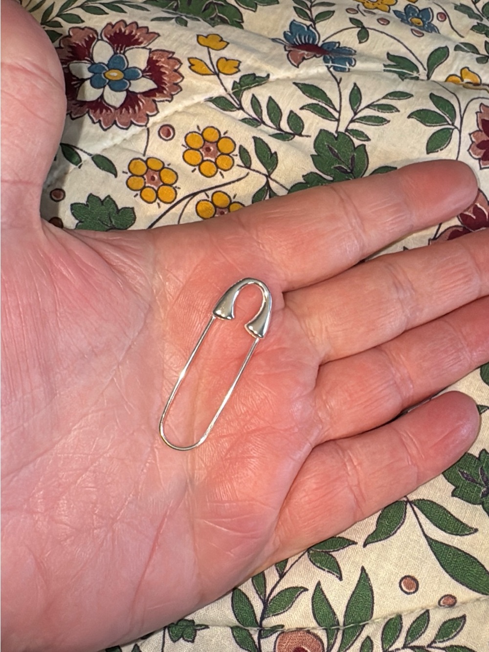 925 Sterling Silver Safety Pin Charm Holder